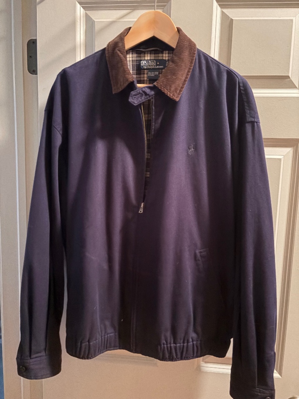 Vintage 90s Polo Ralph Lauren Navy Harrington Bomber Jacket